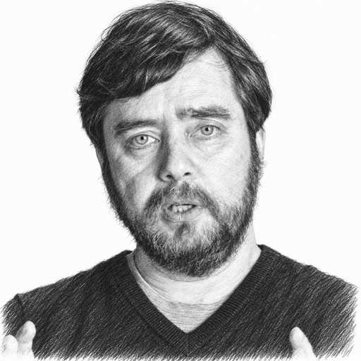 Shaded pencil portrait of Michael Levin