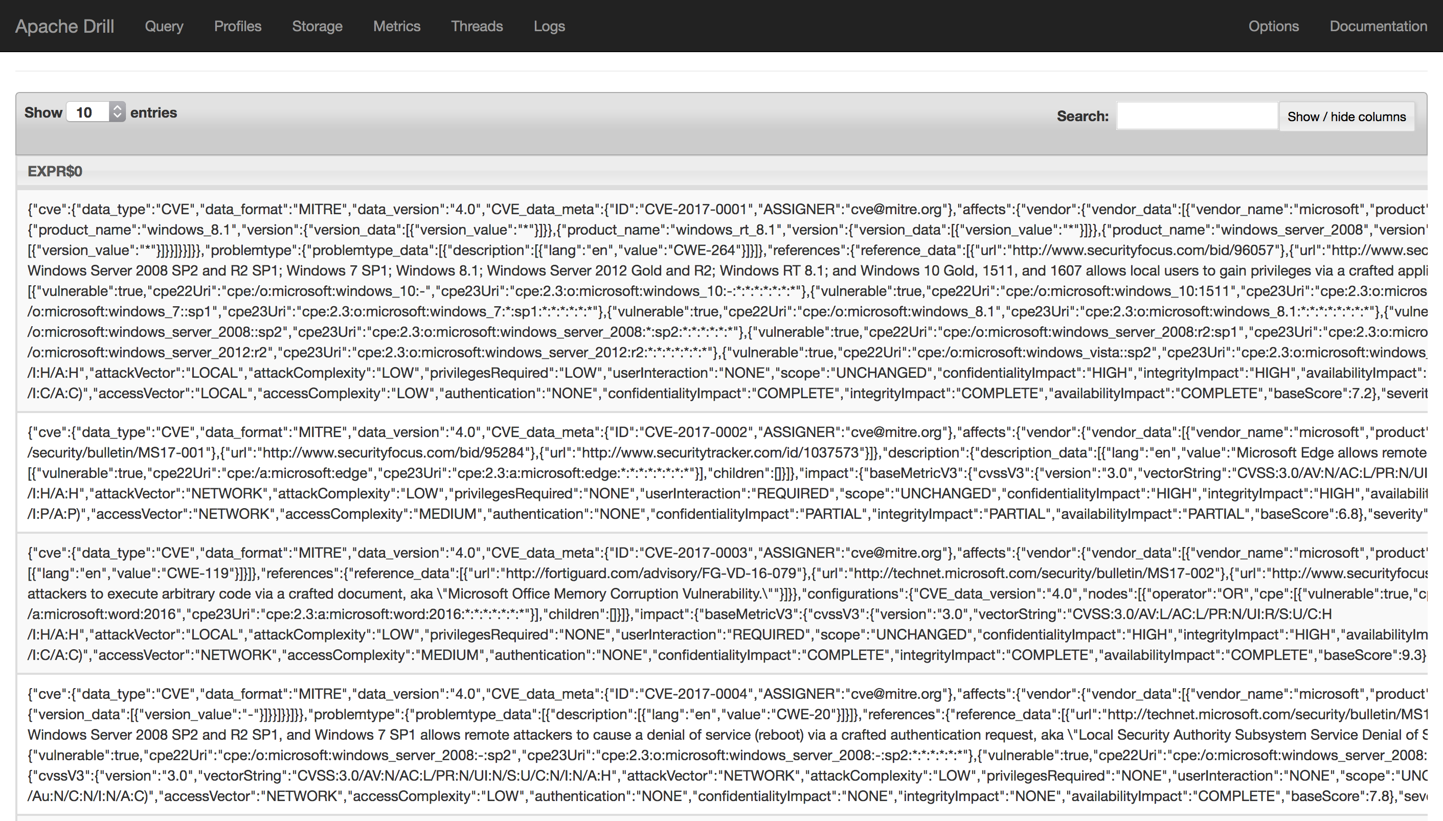 Using Apache Drill with R