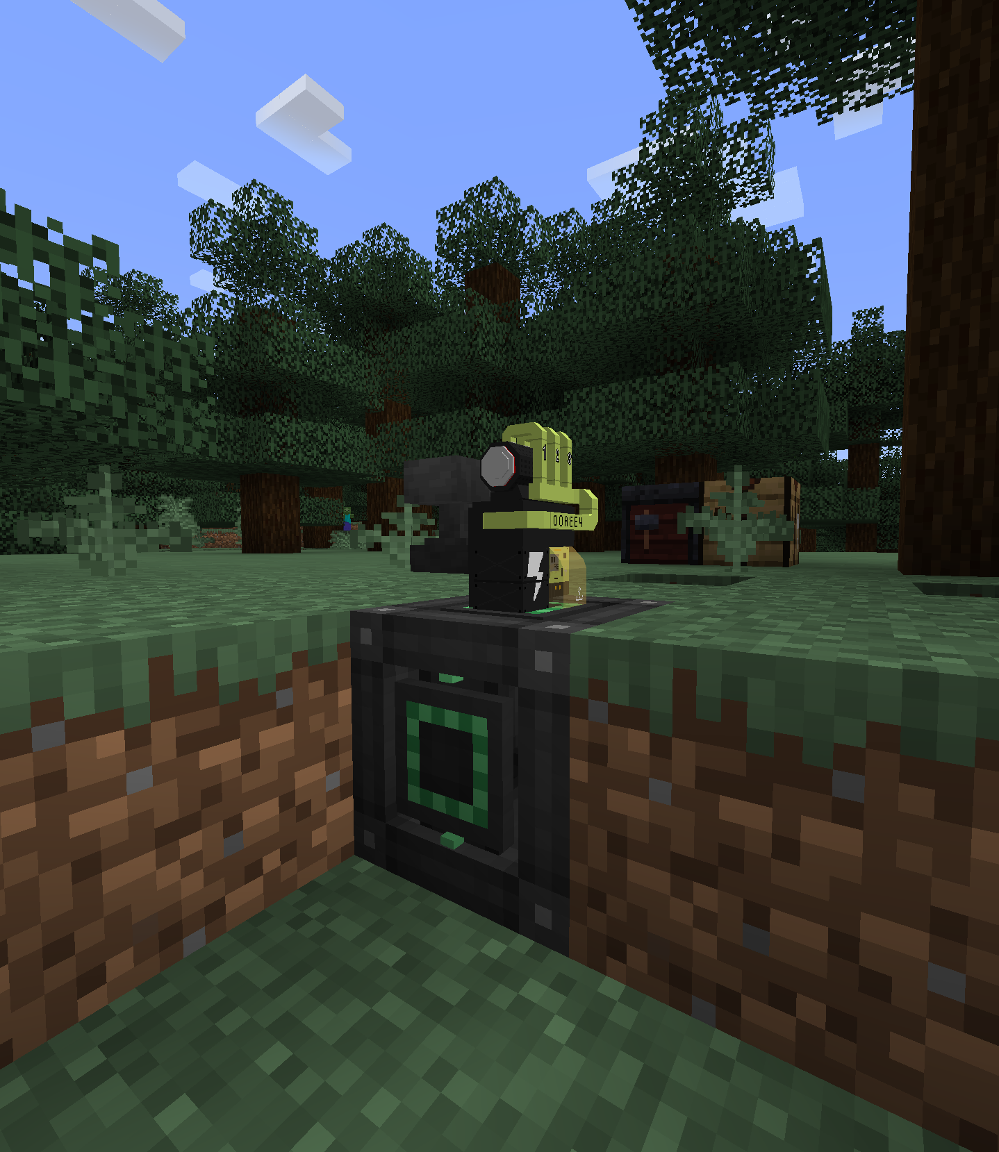 Placed Arsenal Backpack on a Mekanism Energy Cube