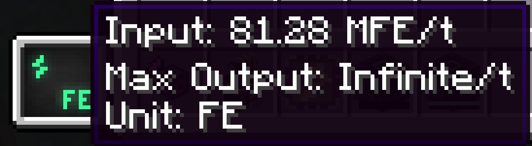 Mekanism Energy Cube receiving 81.28 MFE/t