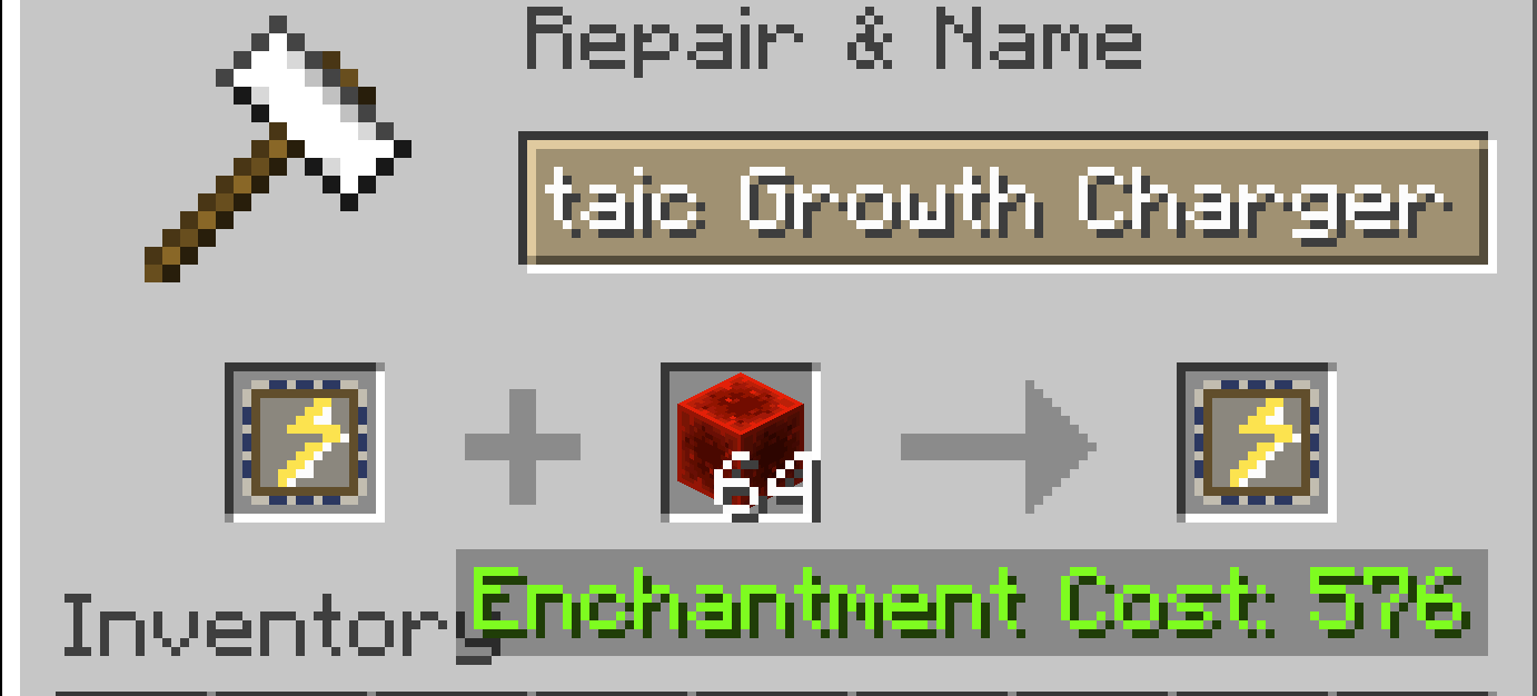 Anvil leveling: Voltaic Growth Charger + redstone block