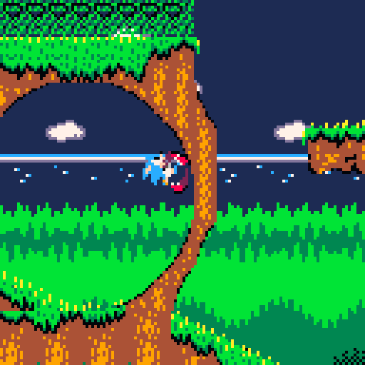 Sonic running toward emerald