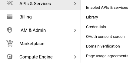 APIs & Services menu