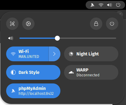 Screenshot of GNOME Quick Settings