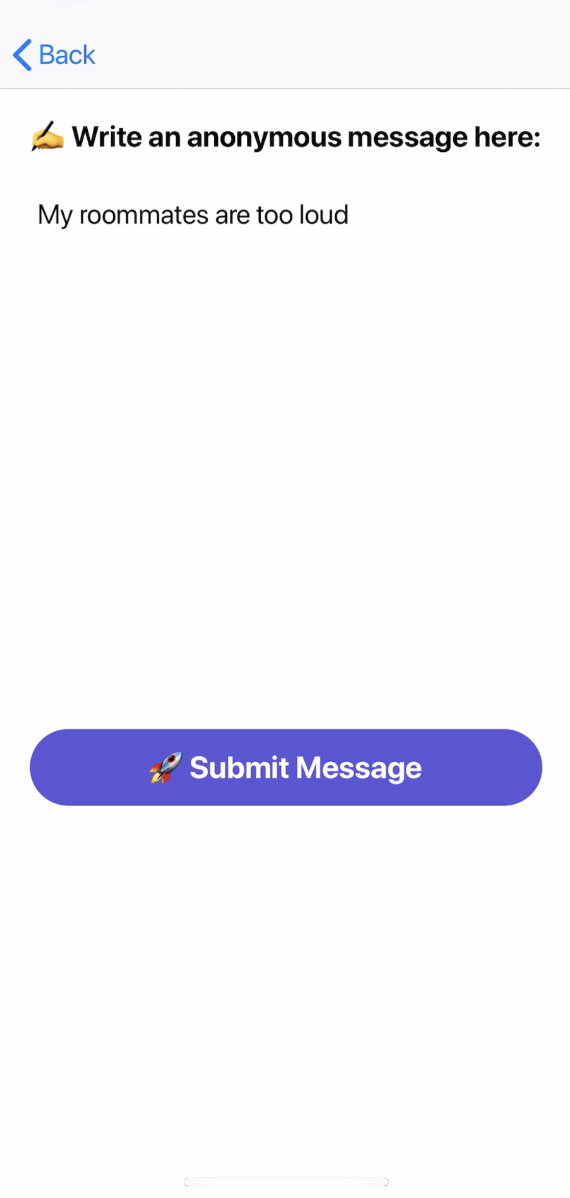 Create Anonymous Message