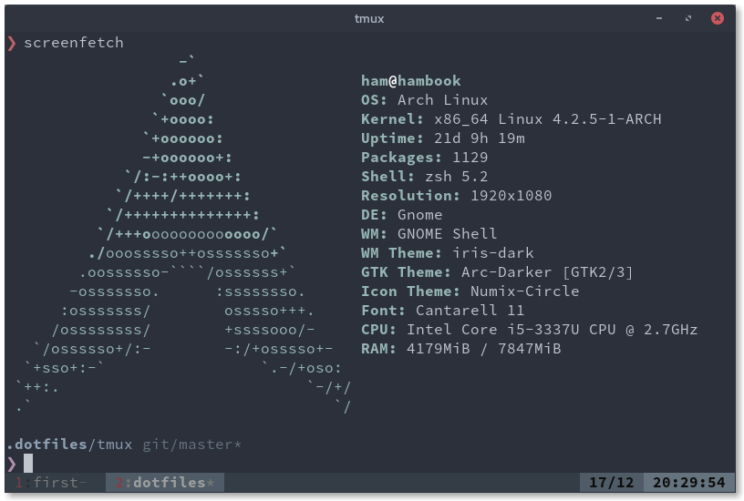 tmux screenshot