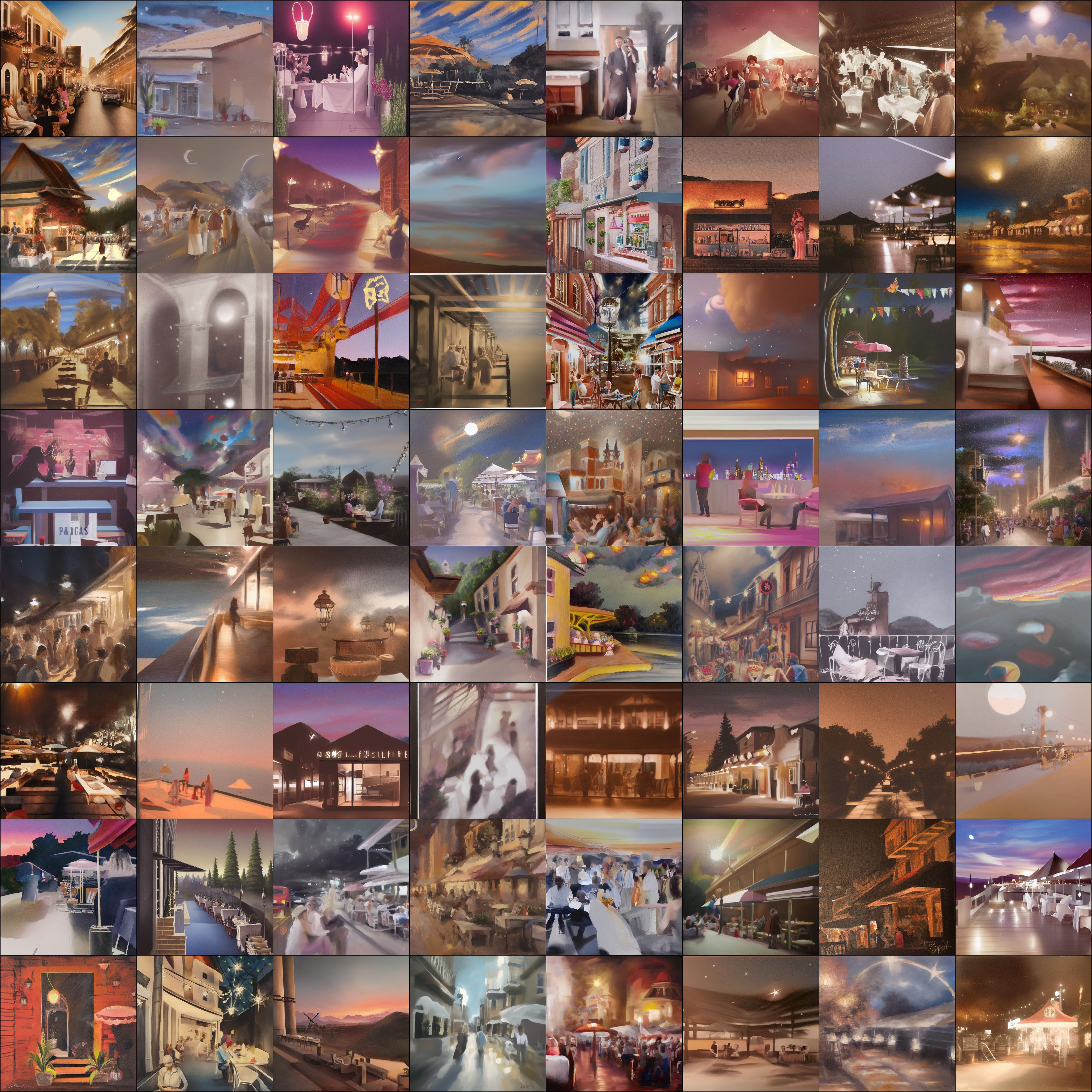 Cafe-terrace samples with negative CFG