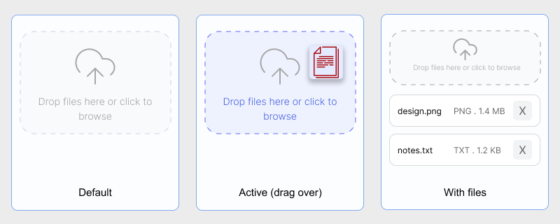 hcg-file-drop drag-and-drop file upload examples