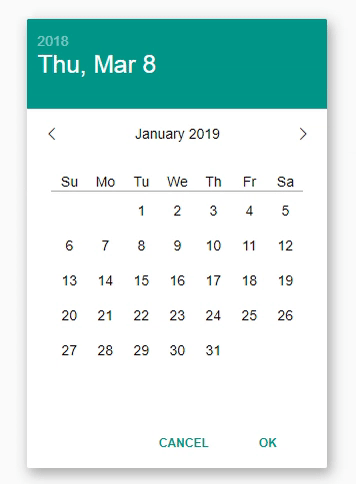 Screenshot of smart-calendar, using the Material theme