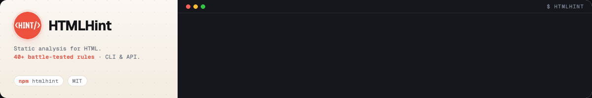 HTMLHint — static analysis for HTML