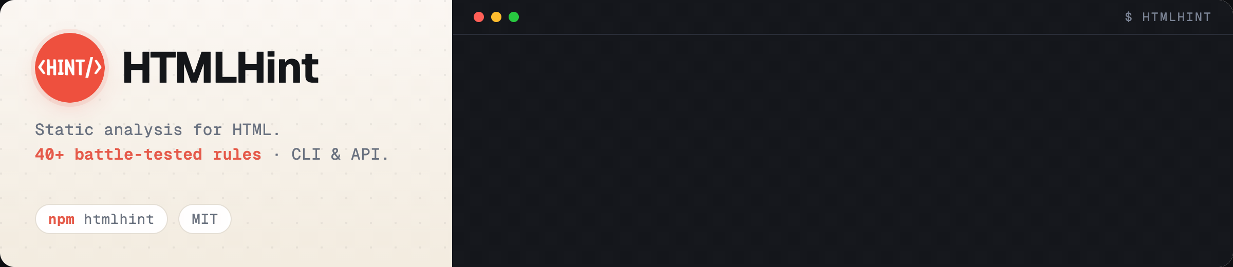 HTMLHint hero