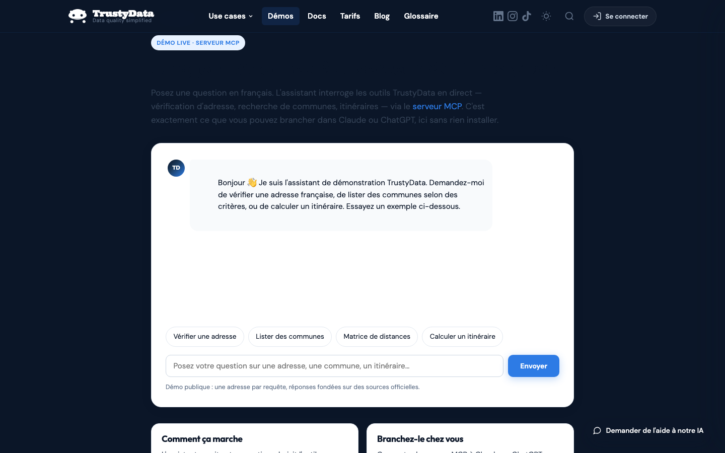 TrustyData MCP demo agent