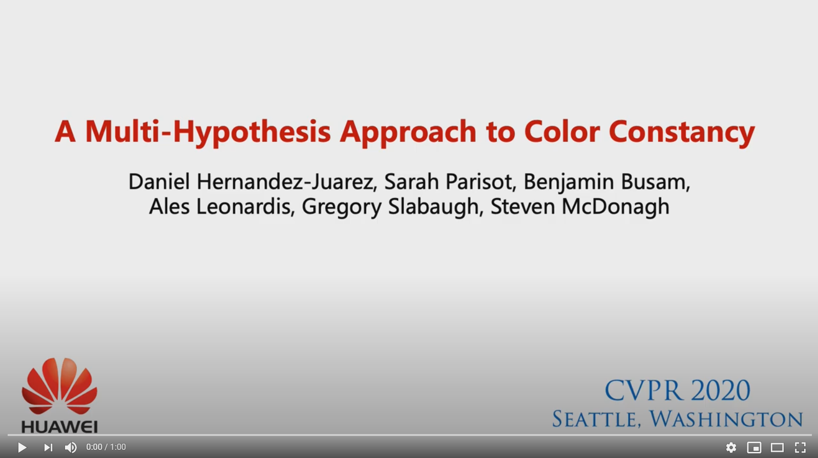 A Multi-Hypothesis Approach to Color Constancy Video