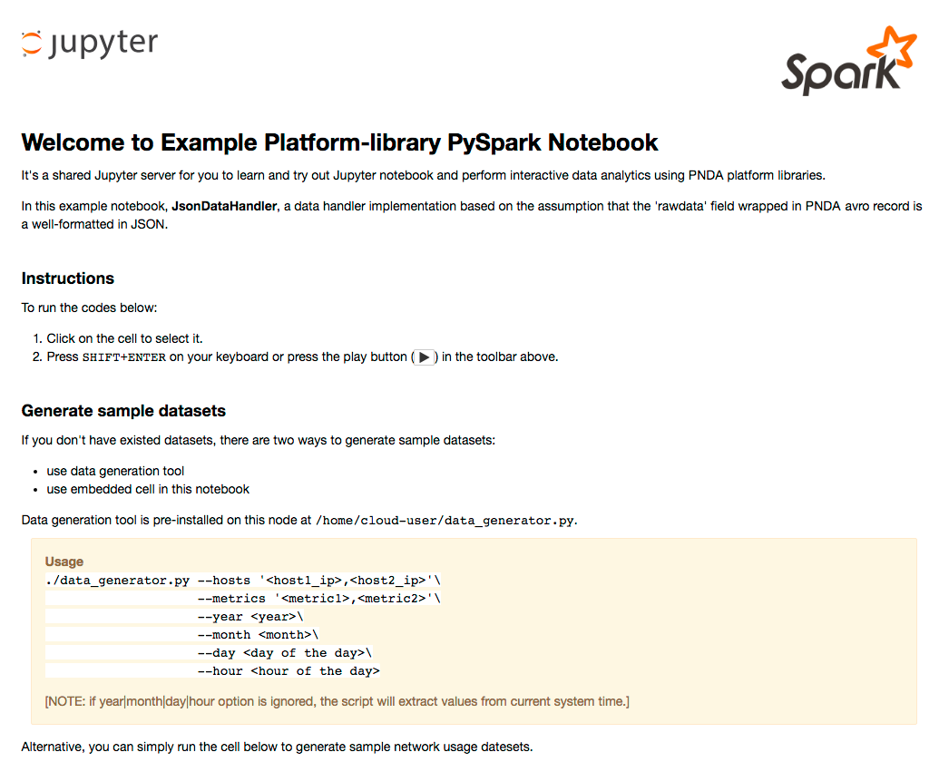 Jupyter example notebook