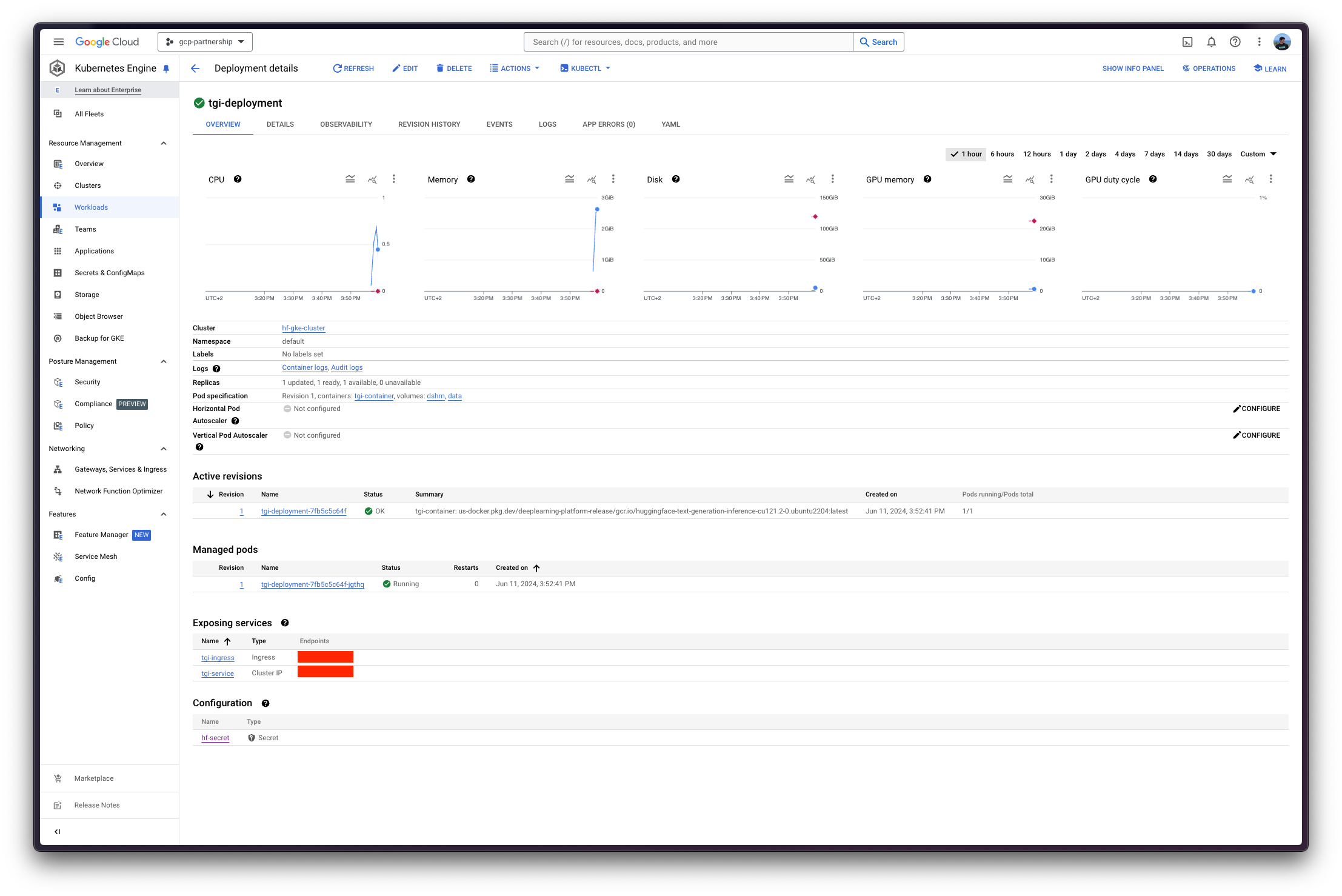 GKE Deployment in the GCP Console