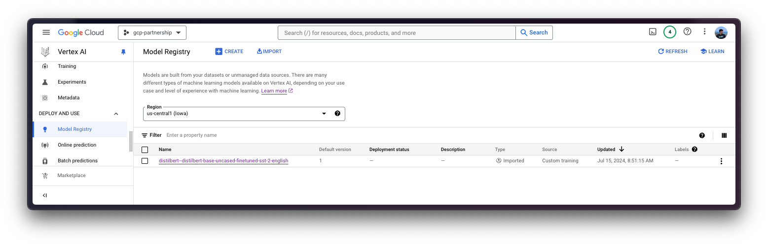 Model in Vertex AI Model Registry