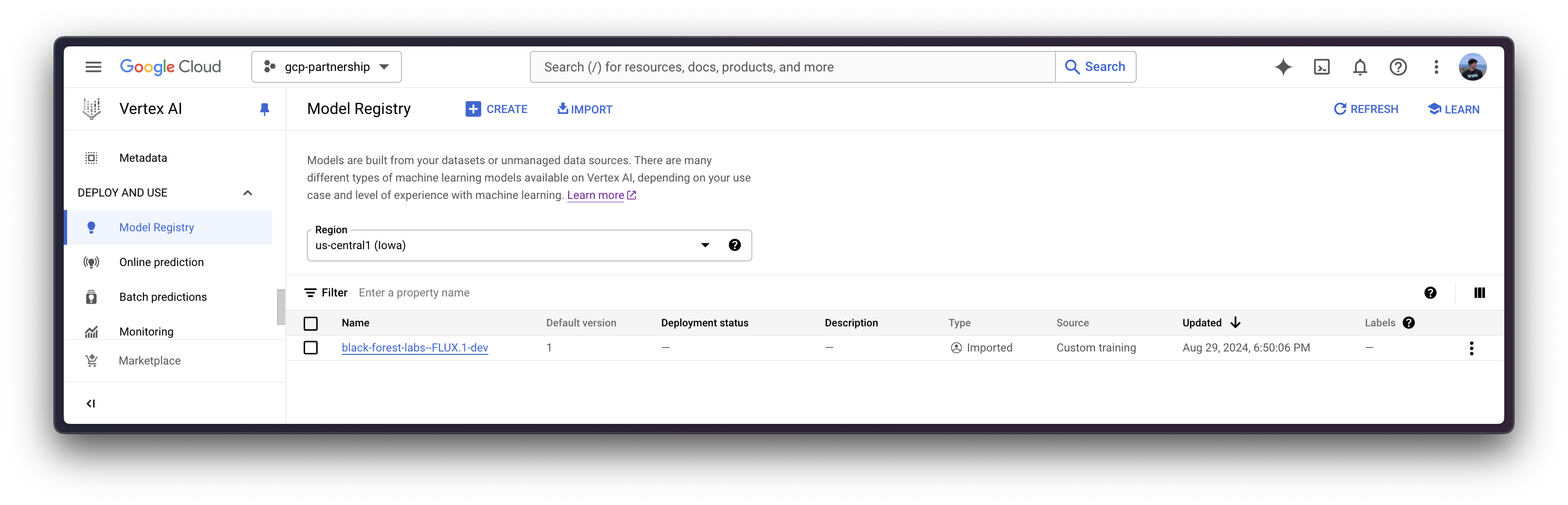 Model in Vertex AI Model Registry