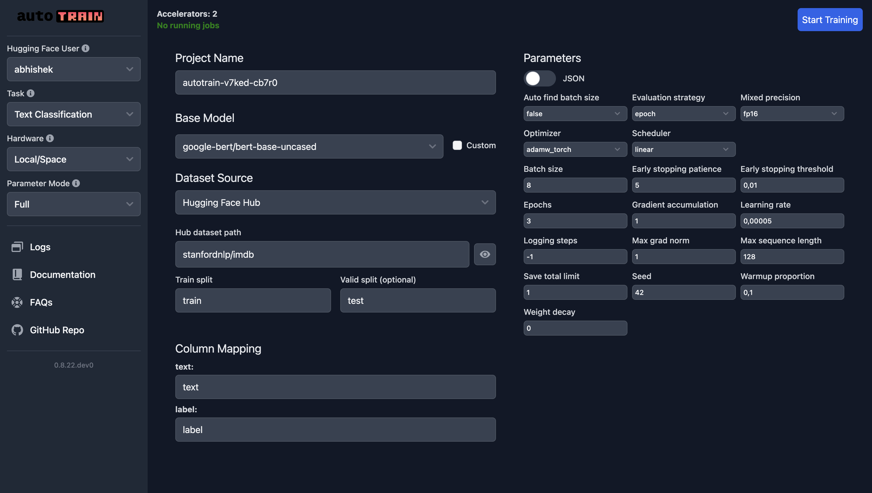 AutoTrain Text Classification on Hugging Face Spaces