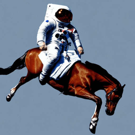 Seeded Stable Diffusion 1.4 image of an astronaut riding a horse.