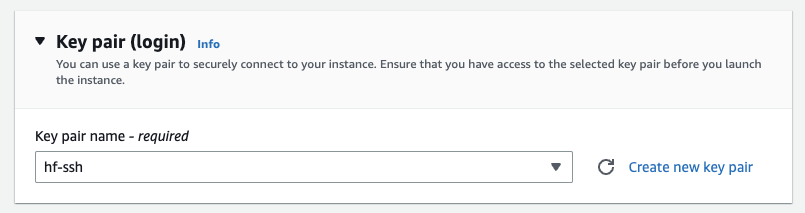 select ssh key