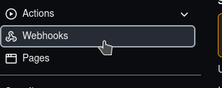 Github's repository Webhooks button in its UI
