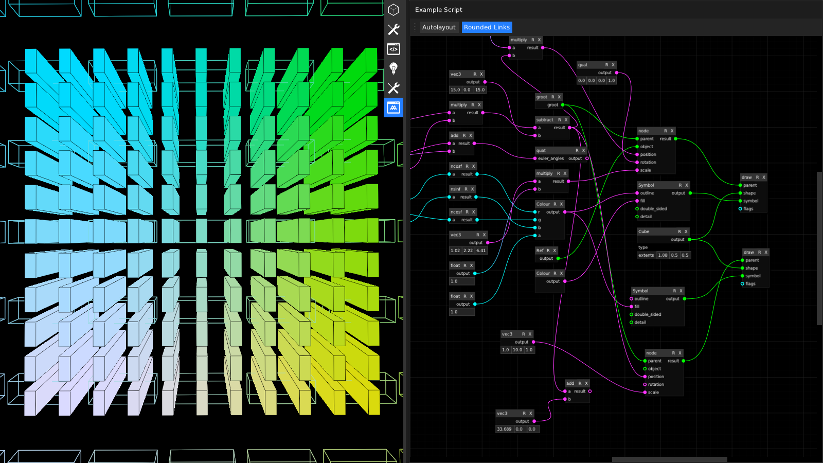 live graphics (visual script)