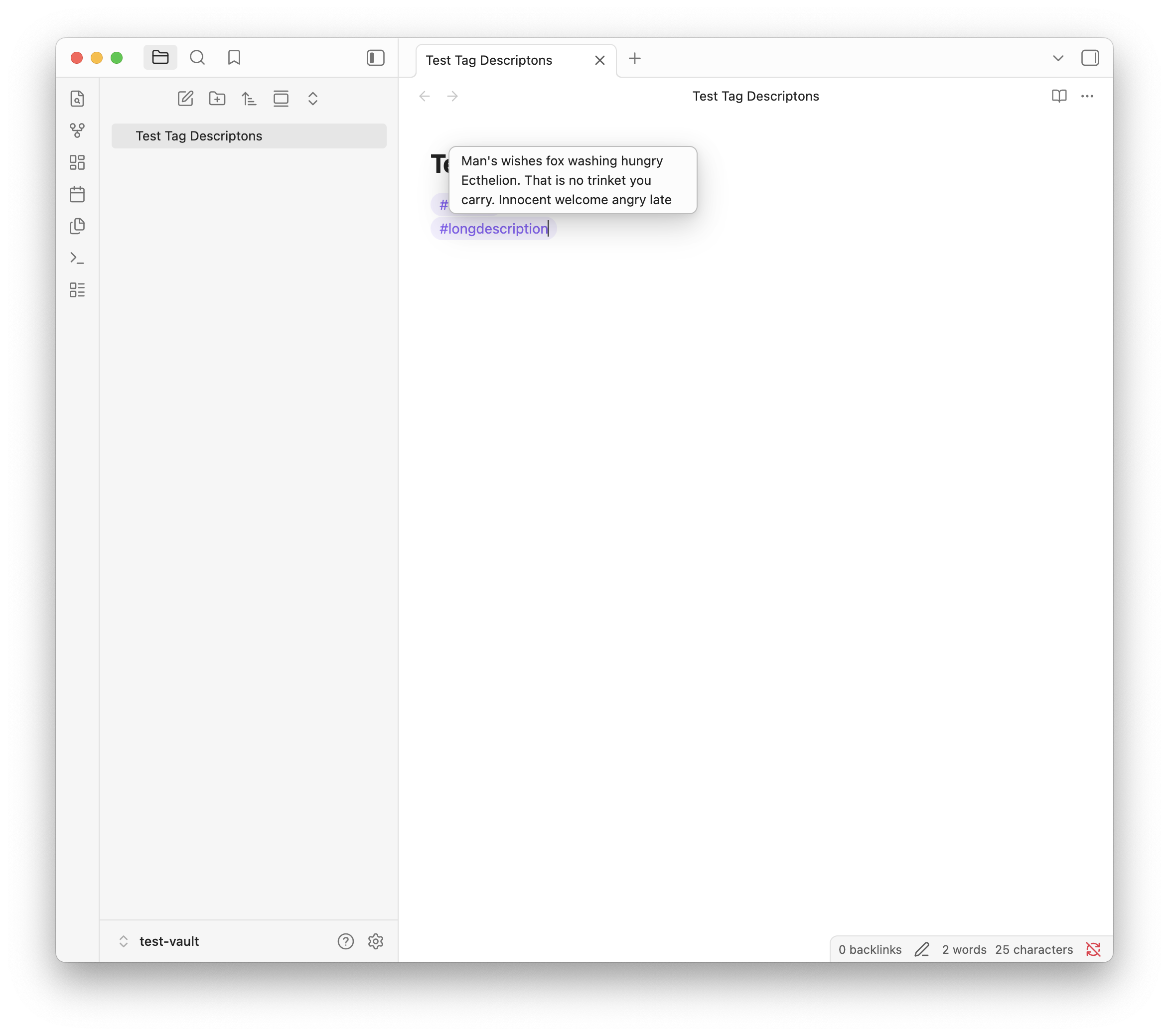 Tag Descriptions screenshot — Long description tooltip