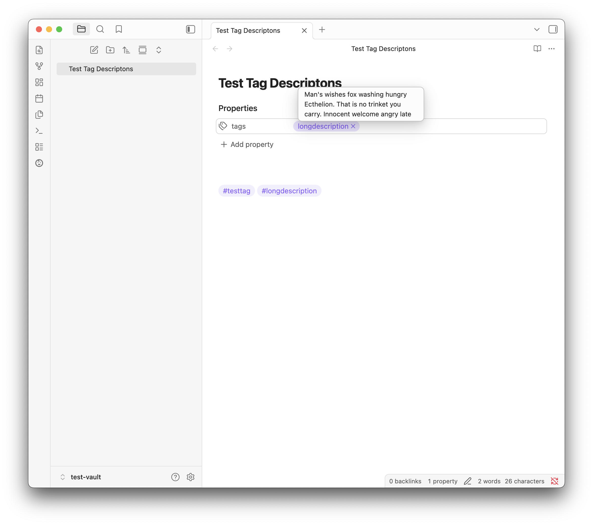 Tag Descriptions screenshot — Tag description on a property tag