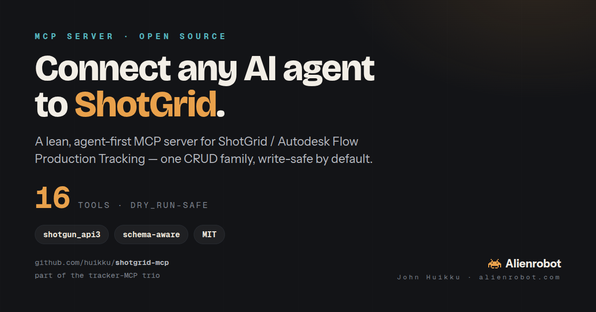 Connect any AI agent to ShotGrid