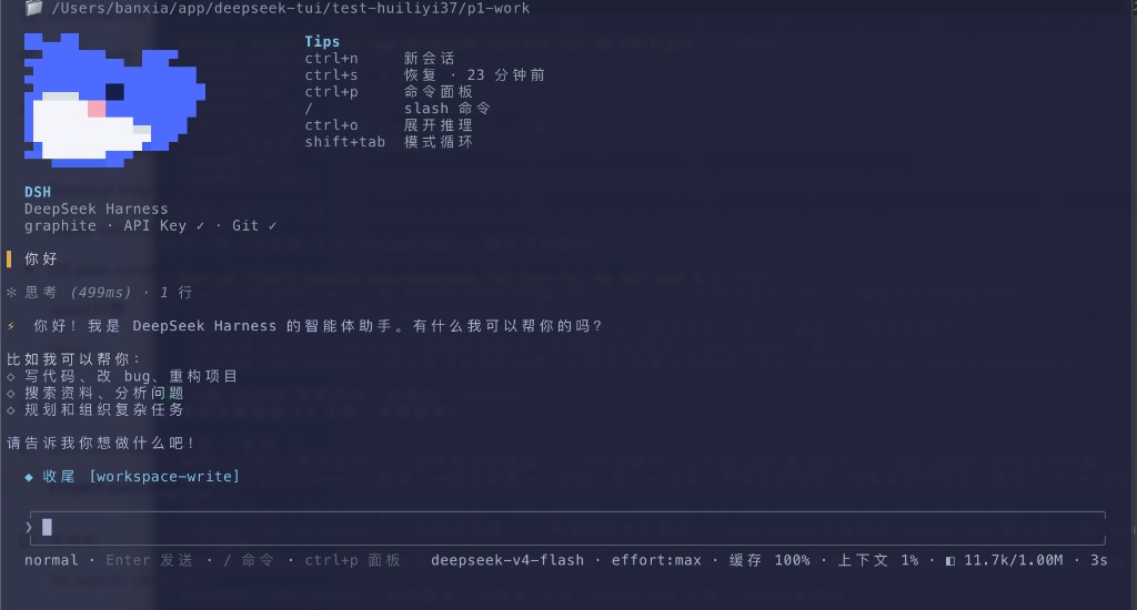 DSH Tianshu TUI interface preview