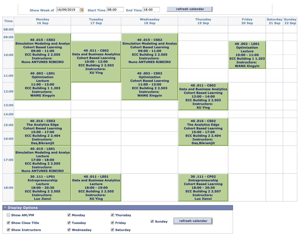 Disproprotionate Timetable