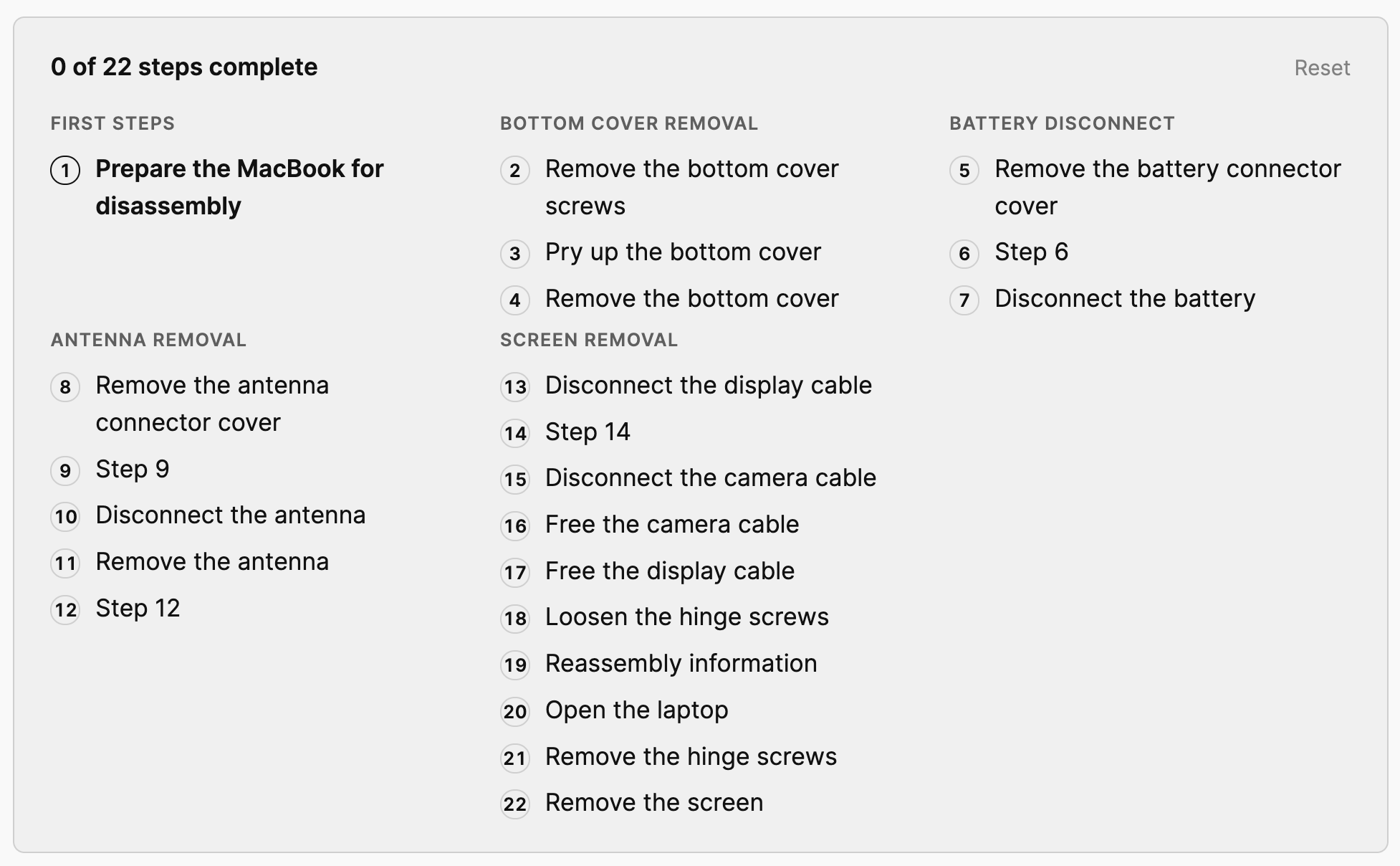 Screenshot of summary for grouped process