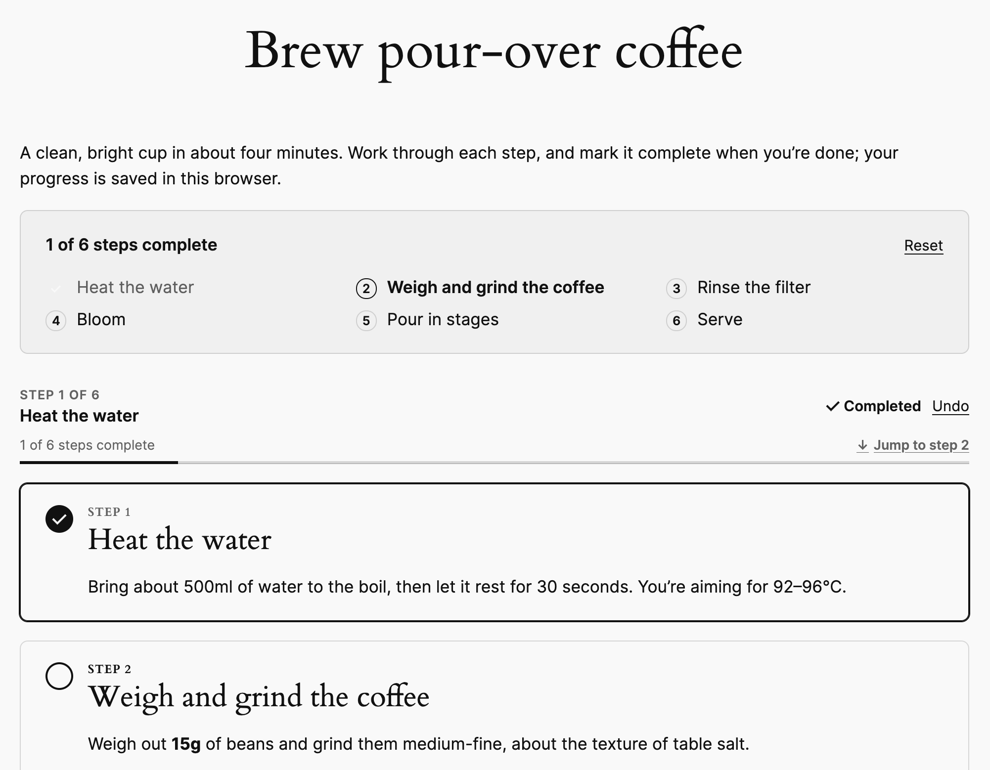 Screenshot of a process