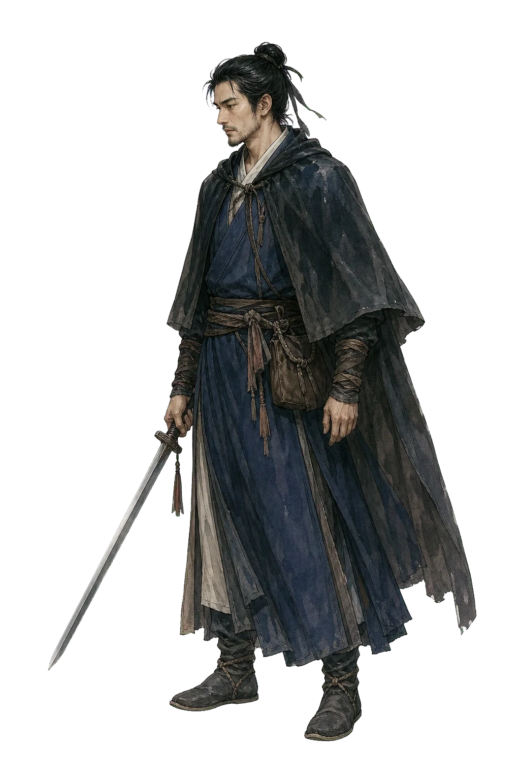Gu Tingchuan still holds his drawn sword