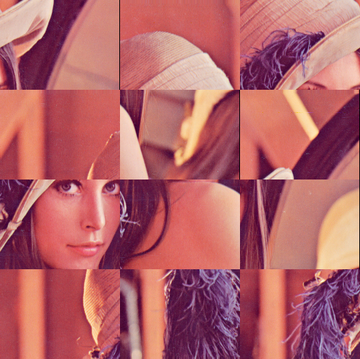 Puzzle Image - lenna_puzzle.png Result puzzle image of lenna.png