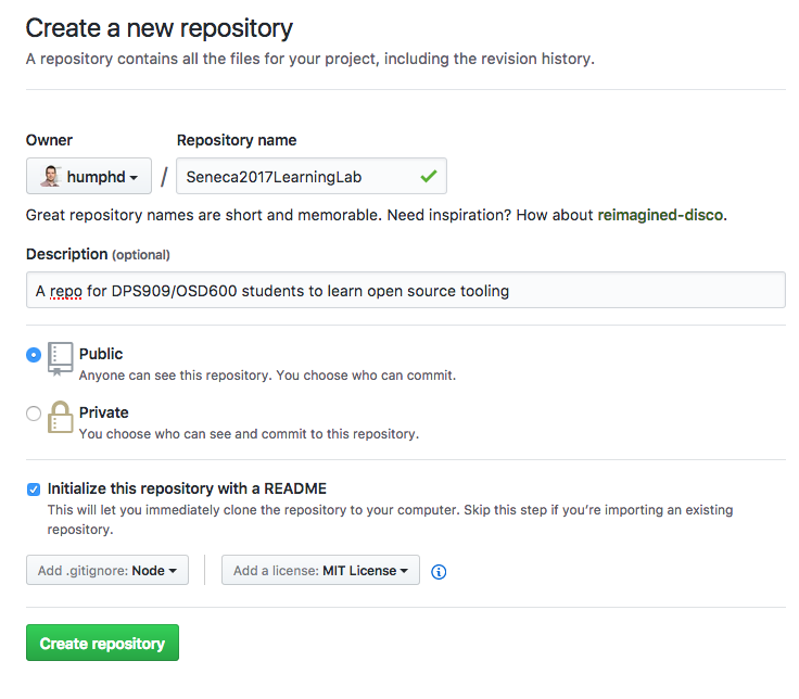 Create New GitHub Repo