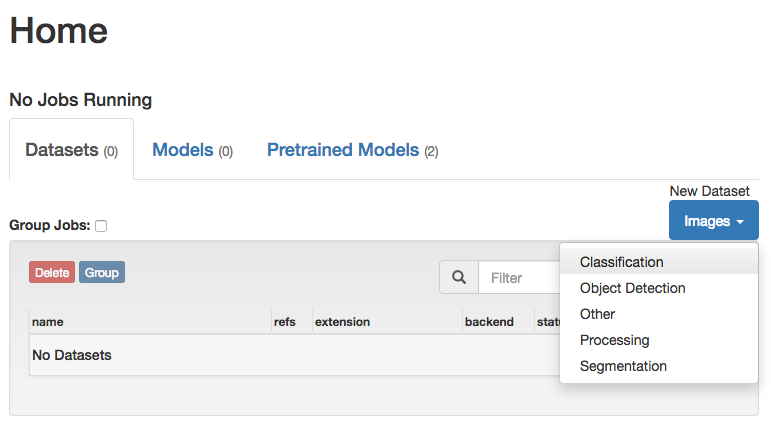 Create New Dataset Create New Dataset