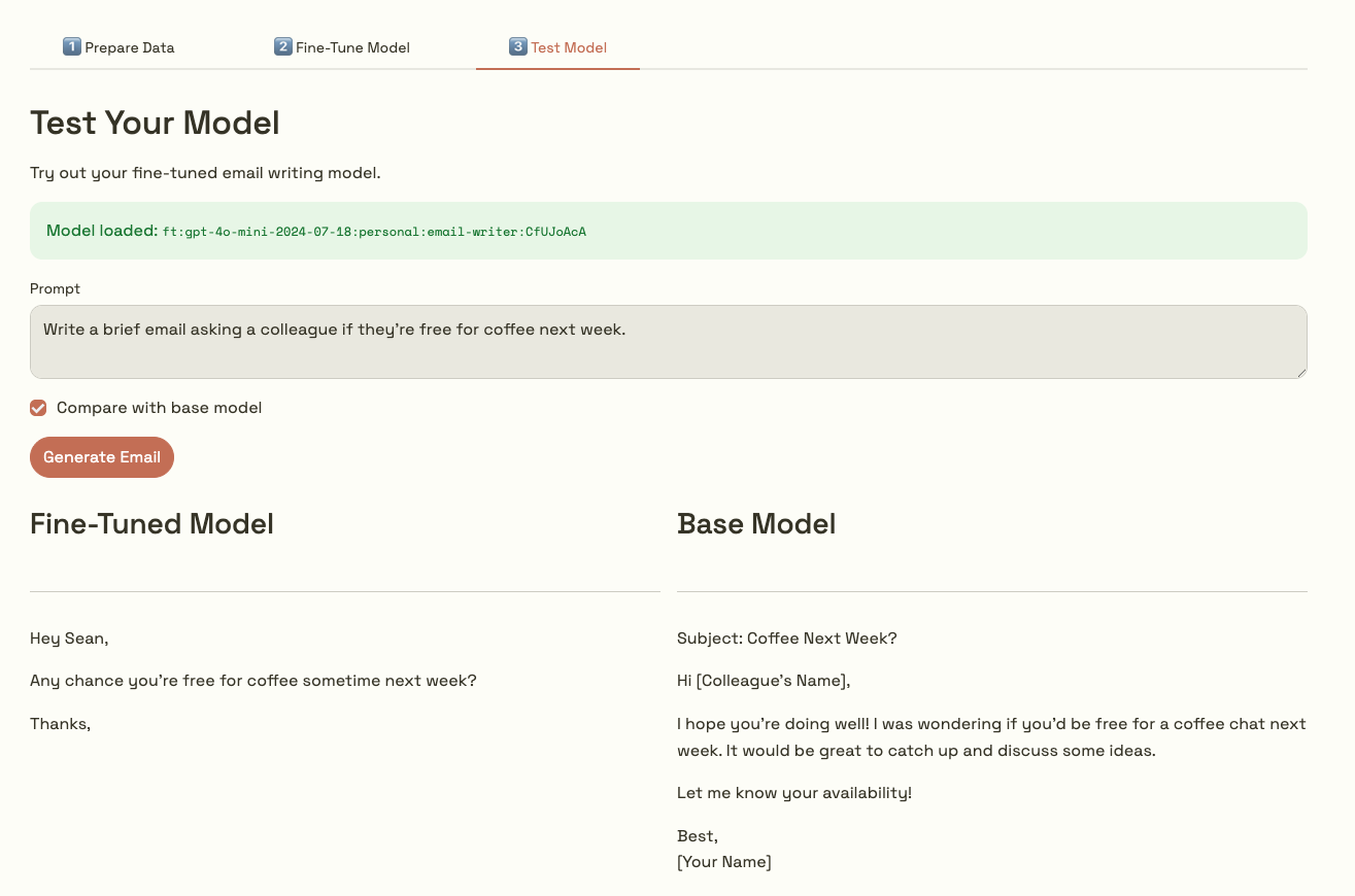 email writer screenshot