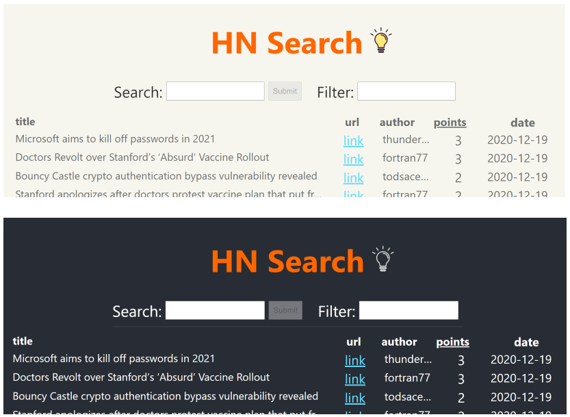 search site screenshot