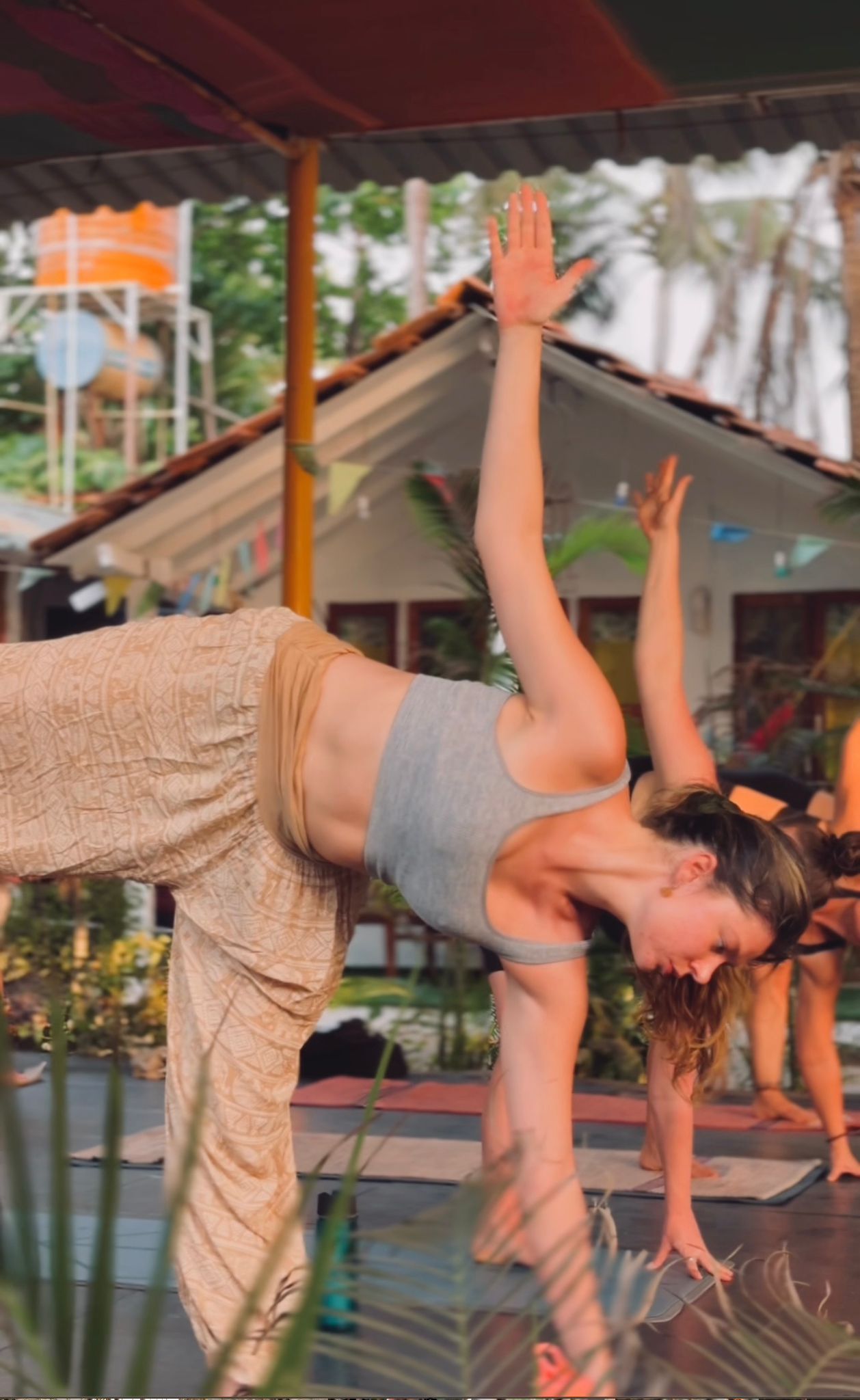 Peaceful yoga retreat moment