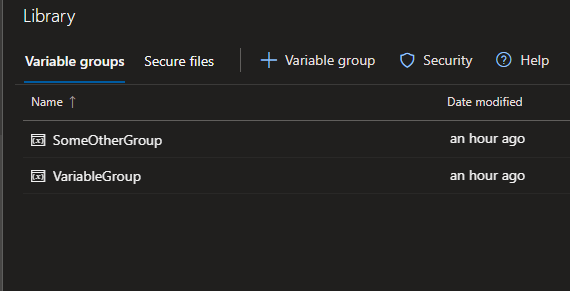 Variable Groups