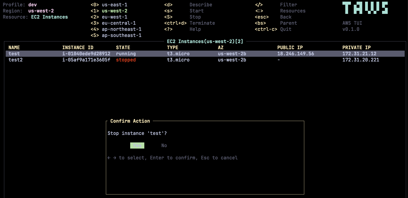 EC2 Instances View