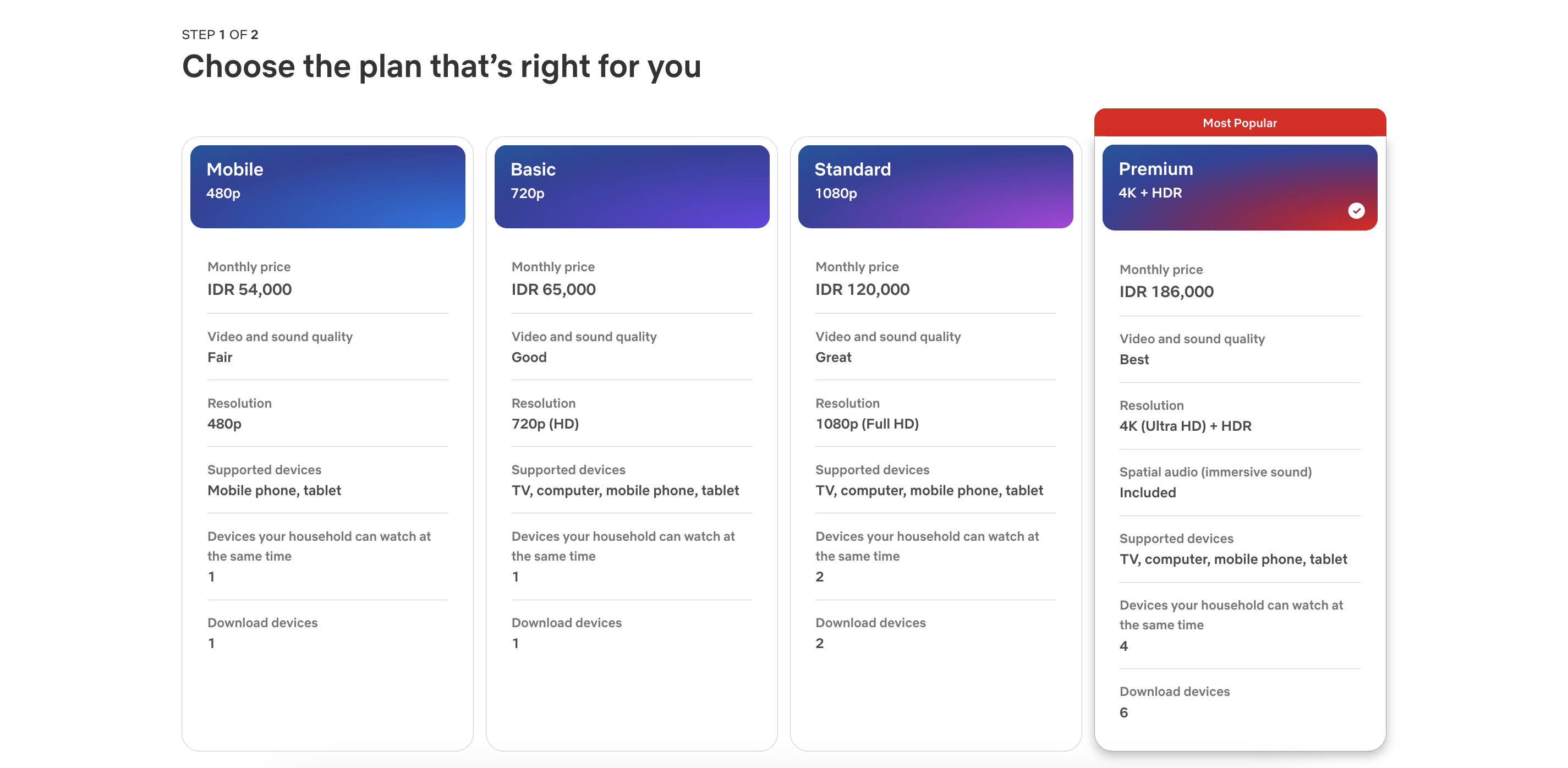 Netflix Subscription Price in Indonesia