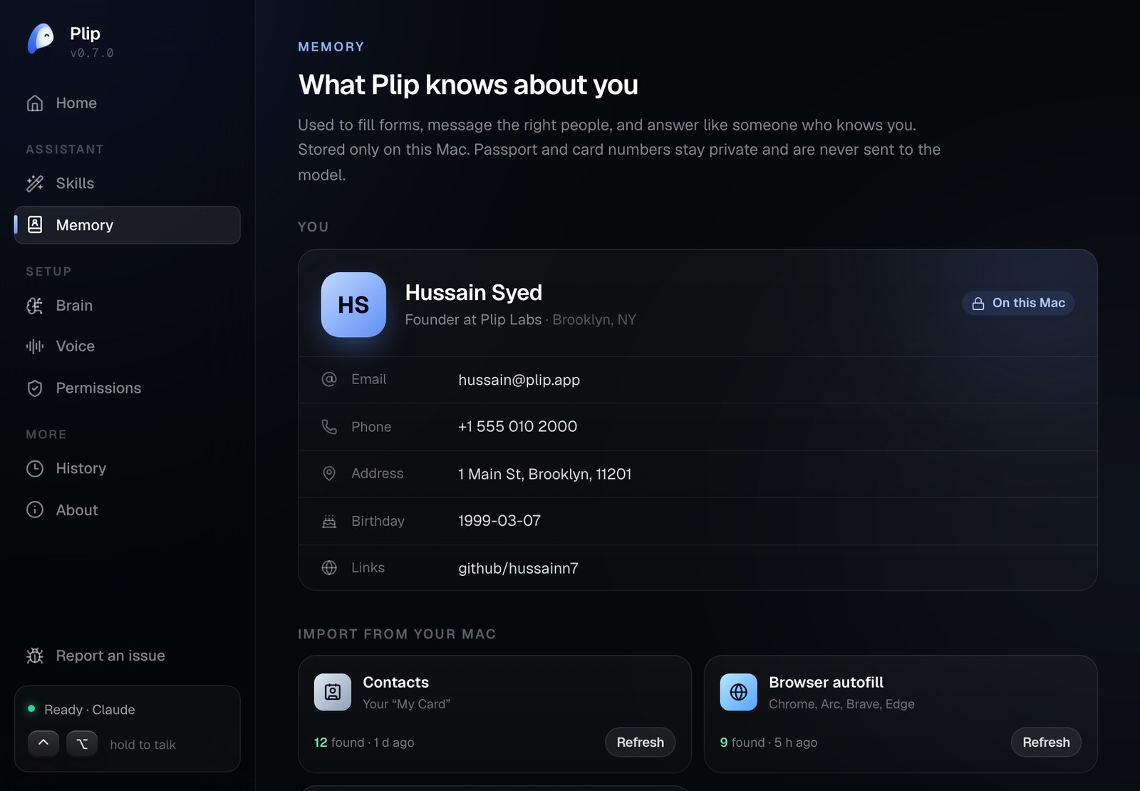 The knowledge panel and import sources