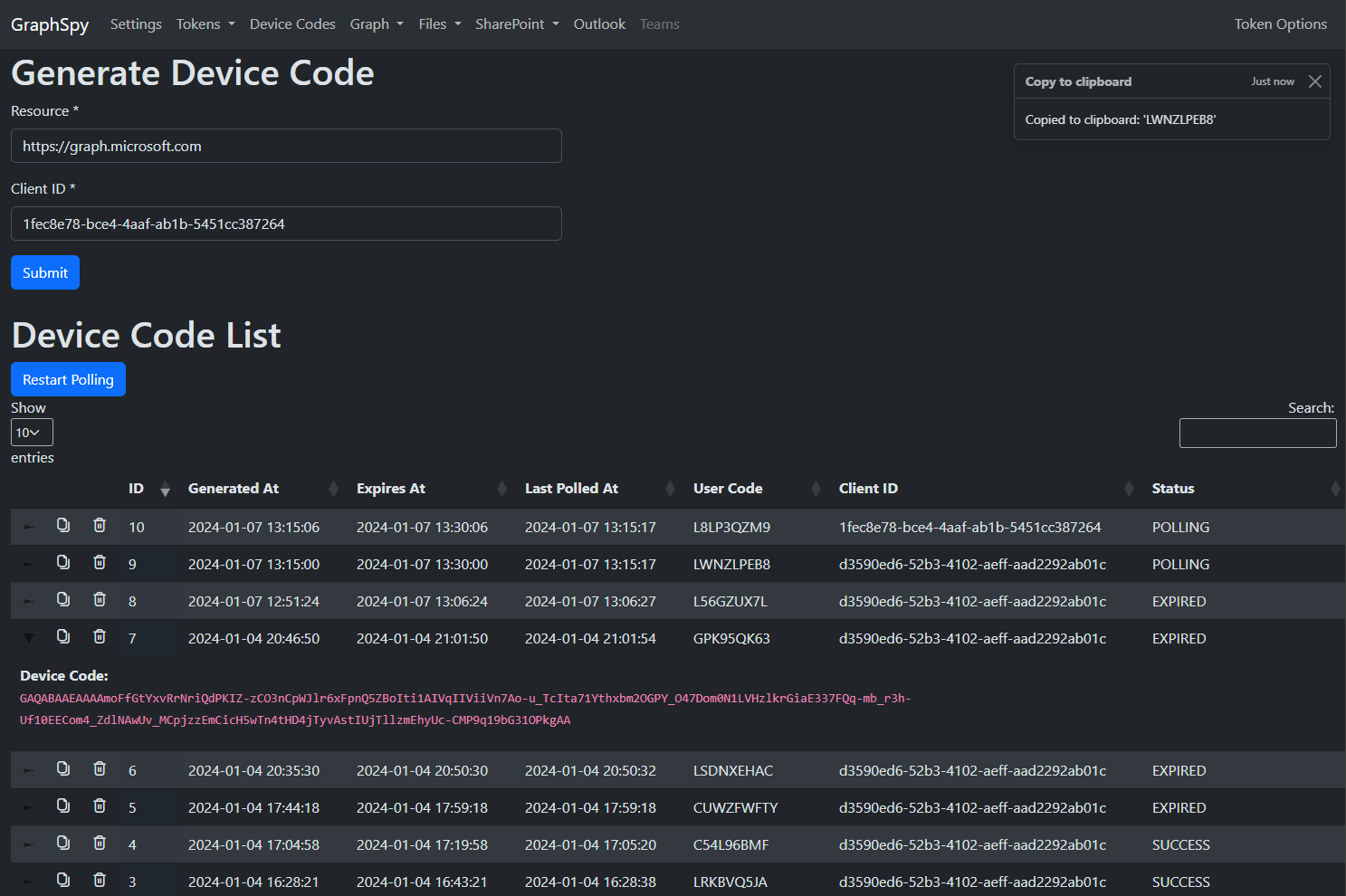 Device Codes