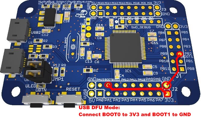 HydraBus board USB DFU mode