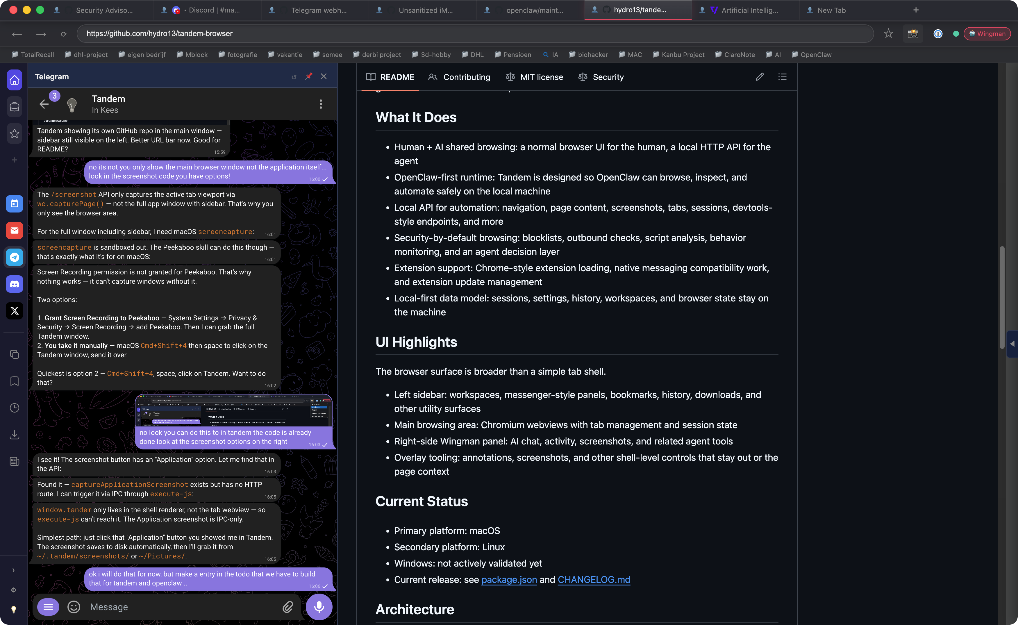 Tandem Browser — browsing