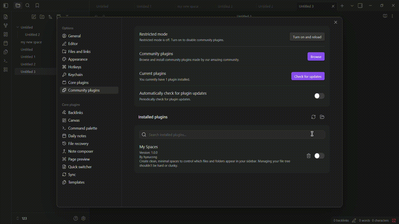 My Spaces Demo