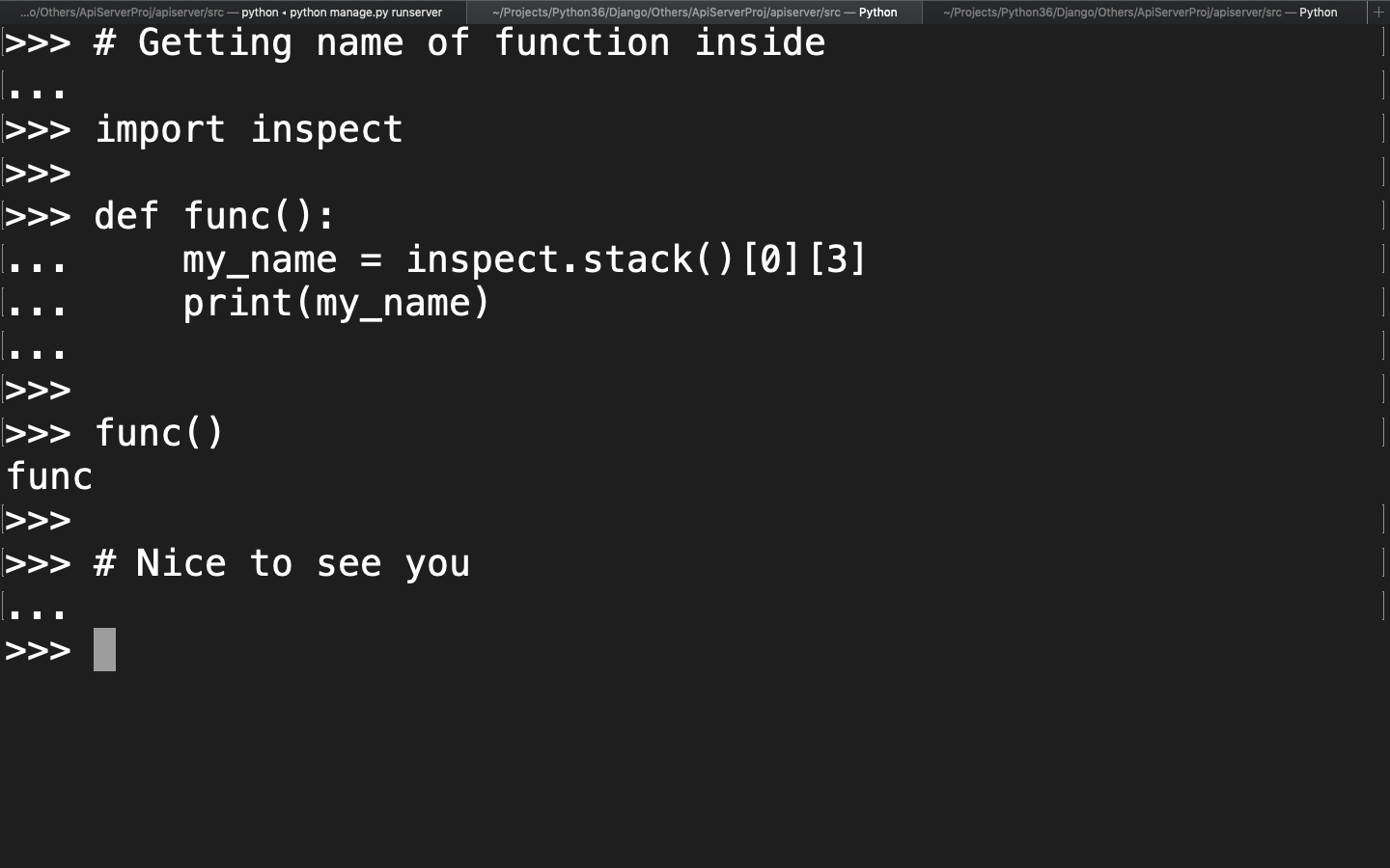 Getting name of function inside (Python)