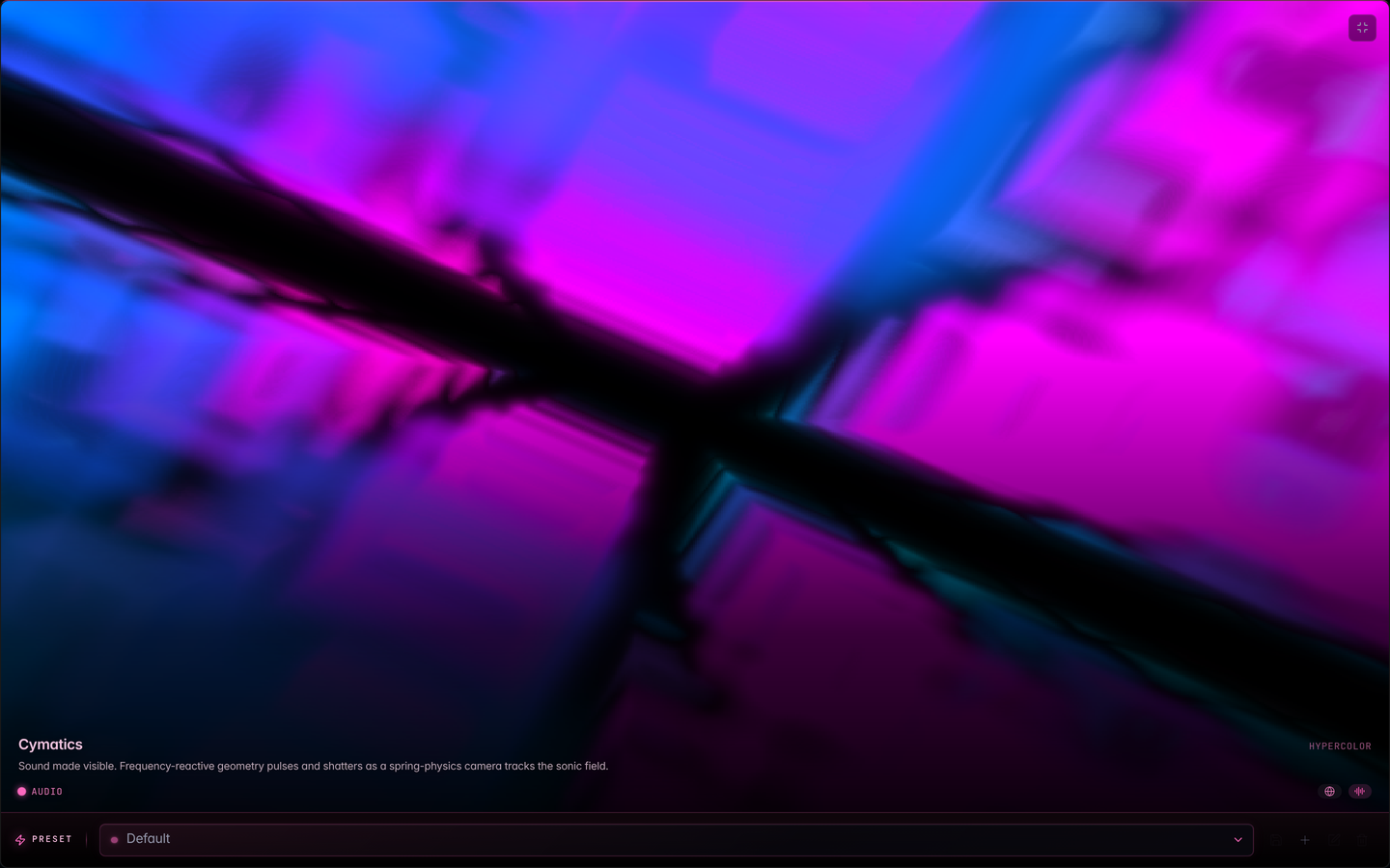 Cymatics on the fullscreen canvas